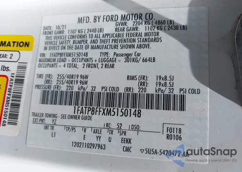 2021 Ford Mustang Gt Premium from USA, damaged, VIN 1FATP8FFXM5150148